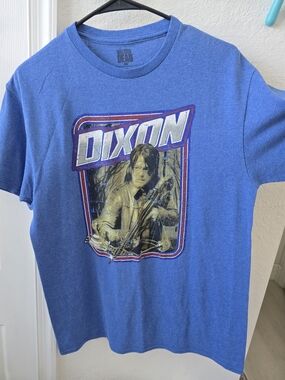 The Walking Dead Daryl Dixon Graphic T-Shirt Mens Medium Blue AMC Zombie TV Tee